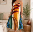 Women Abstract Sleeveless Maxi Dress