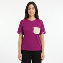 Girls Short Sleeve T Shirt With Decorative Front Pocket