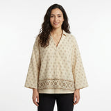 Casual Women Printed Button Front Blouse