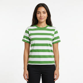 Girls Striped Short Sleeve T Shirt
