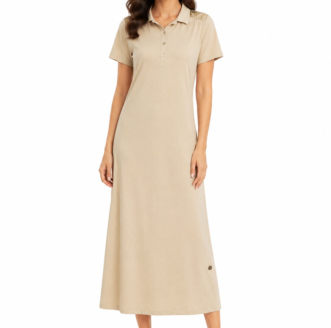 Women Lace Shoulder Short Sleeve Nightdress