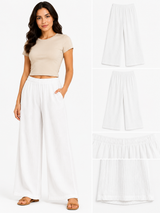 Textured Wide Leg Pants