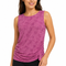 Casual Floral Mesh Ruched Sleeveless Top