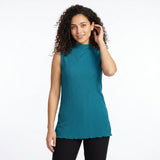 Sleeveless Top With A High Ribbed Collar