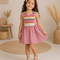 Kids Sleeveless Dress With Woven Front Panel