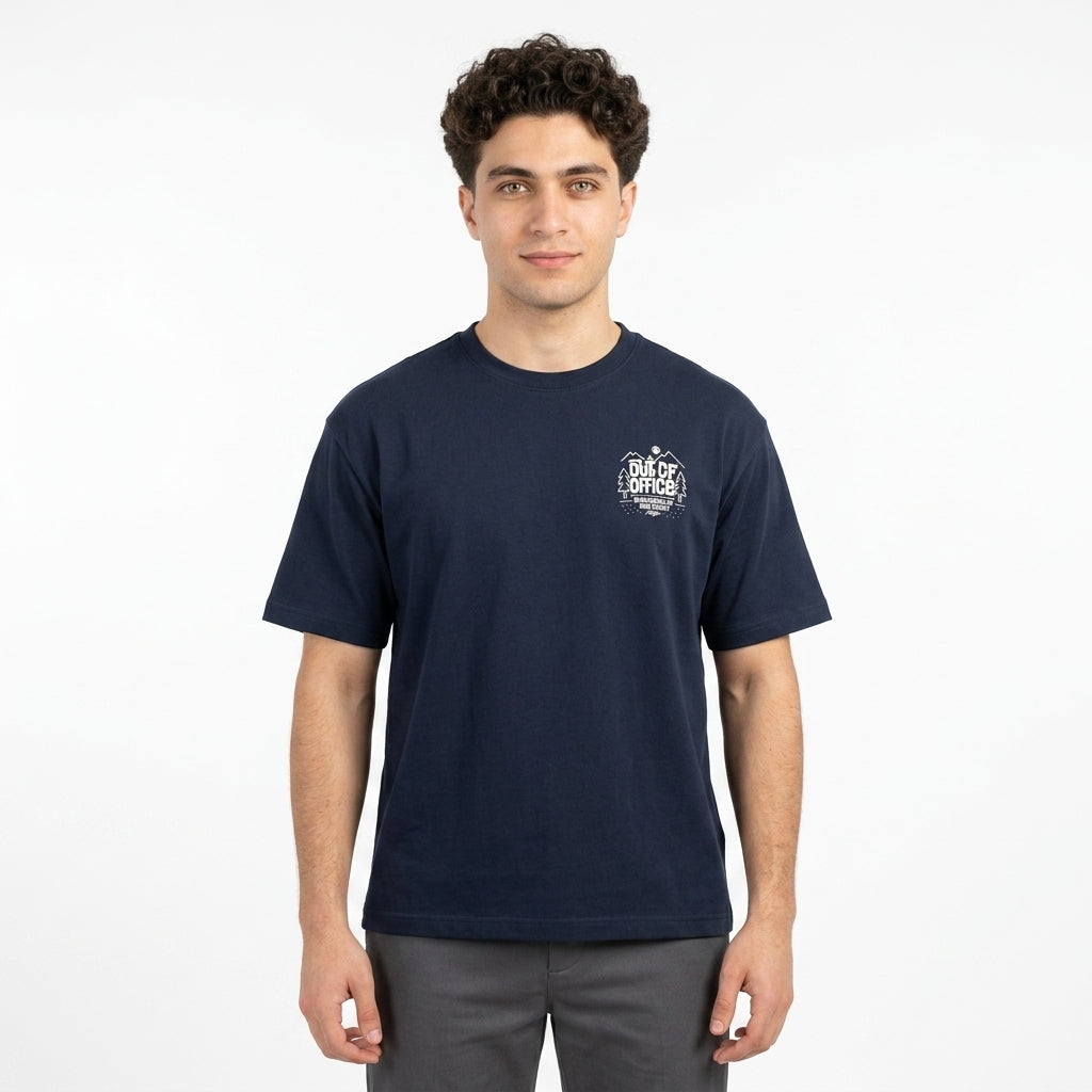 Short Sleeve T Shirt With Out Of Office Chest Print