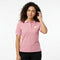 Casual Contrast Trim Short Sleeve Polo Top With Heart