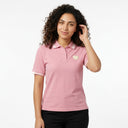 Casual Contrast Trim Short Sleeve Polo Top With Heart