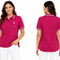 Casual Contrast Trim Short Sleeve Polo Top With Heart