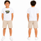 Kids Ribbed T Shirt With Cap Patch