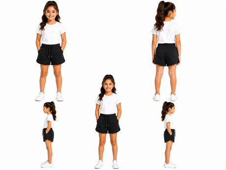 Girls Casual Drawstring Sweat Shorts