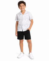 Boys Printed Resort Shirt And Shorts Set