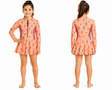 Girls Ice Print Long Sleeve Swim Dress