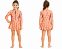 Girls Ice Print Long Sleeve Swim Dress