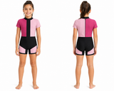 Girls Short Sleeve One Piece Swimsuit