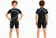Kids Dinosaur Space Print Short Sleeve Swimsuit