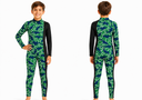 Girls Shark Print Long Sleeve Swimsuit