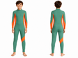 Girls Mint And Neon Long Sleeve Swimsuit