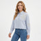Girls Striped Floral Lace Cropped Shirt