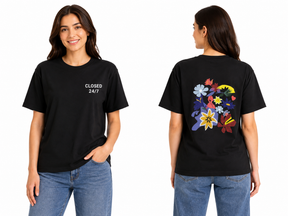 Women Floral Printed Short Sleeve T Shirt