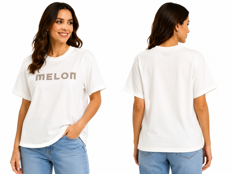 Women Oversized Half Sleeve Melon Print T Shirt