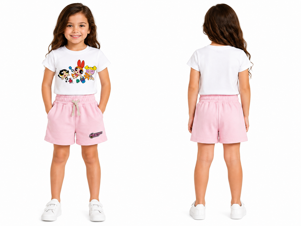 Girls Powerpuff Girls T Shirt And Shorts Set