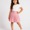 Girls Pleated Button Front Skirt