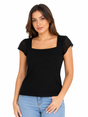 Girls Textured Cap Sleeve Top