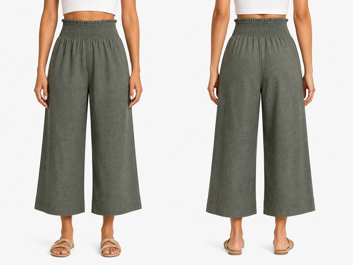 Girls Elastic Waist Wide Leg Pants