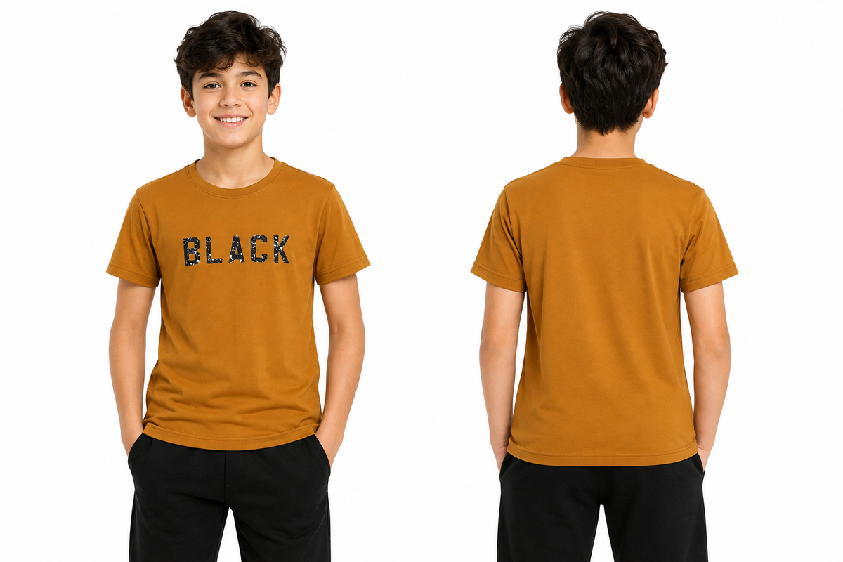 Boys Baseball Cap Patch Short Sleeve T Shirt