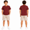Boys Baseball Cap Patch Short Sleeve T Shirt Chocolate
