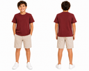 Boys Baseball Cap Patch Short Sleeve T Shirt Chocolate