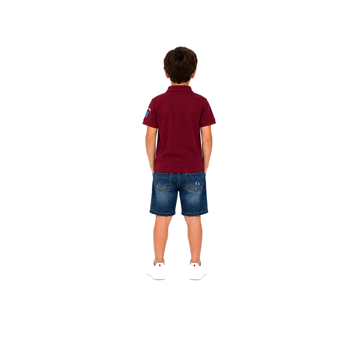 Boys Polo T Shirt And Denim Shorts Set