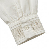 Girls Long Sleeve Lace Trim Blouse