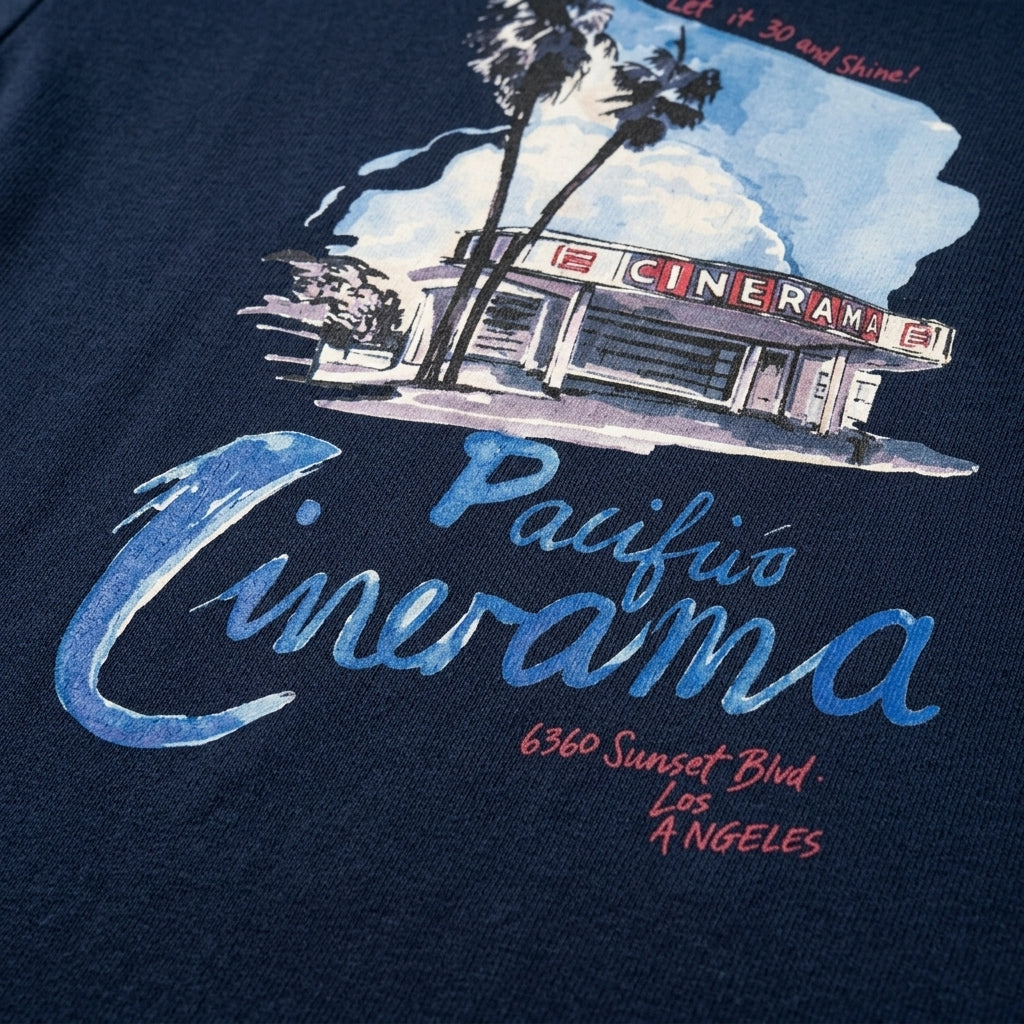 Men Pacific Cinerama Graphic Crew Neck T Shirt