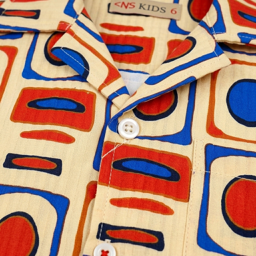 Kids Boys Short Sleeve Printed Shirt Fun Adventure Print