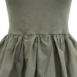 Girls Sleeveless Ribbed Bubble Dress