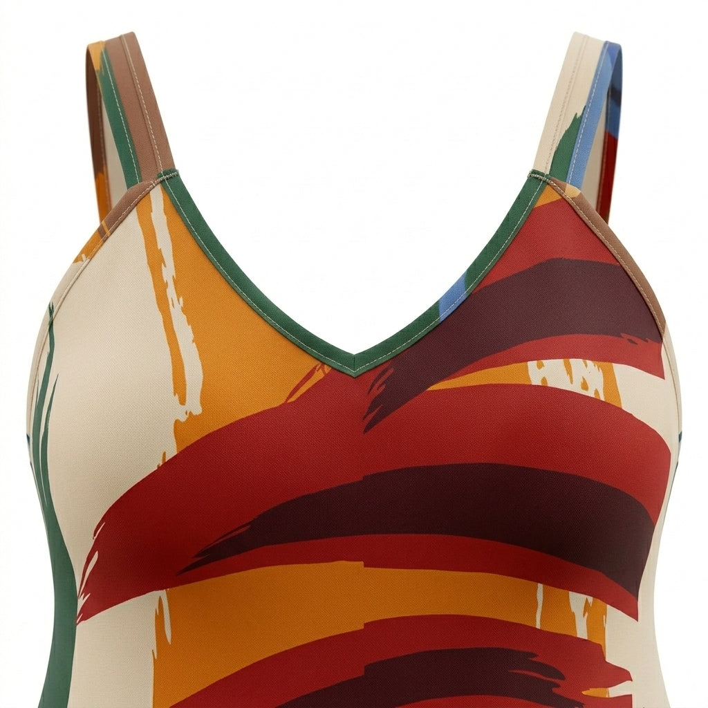Women Abstract Sleeveless Maxi Dress