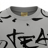 Kids Short Sleeve T Shirt With Allover Slogan Print