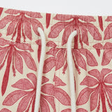 Tropical Leaf Print Drawstring Shorts