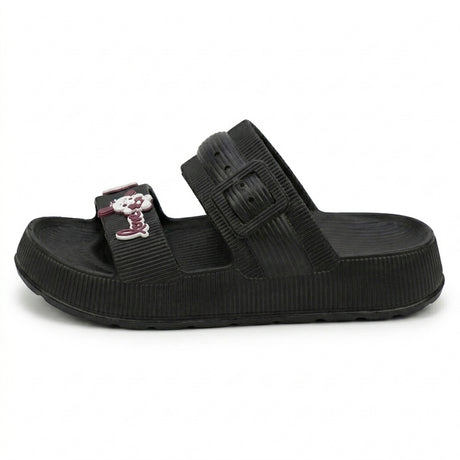 Women Ribbed Buckle Slide Slipper