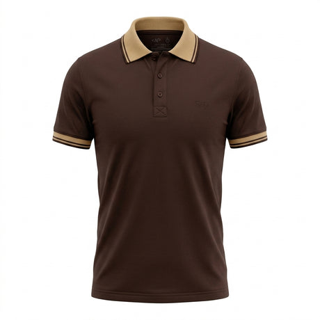 Men Short Sleeve Polo Shirt With Contrast Collar