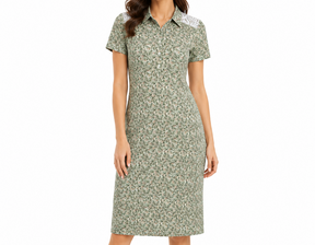 Women Floral Lace Shoulder Short Sleeve Nightdress