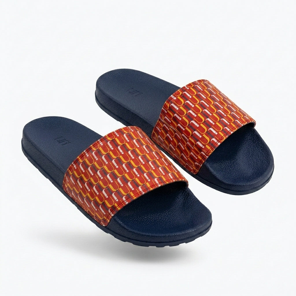 Slide Slipper With Monogram Print Strap
