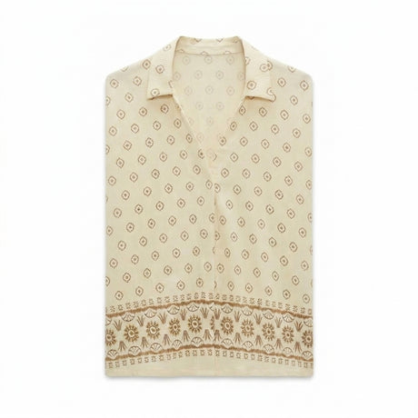 Casual Women Printed Button Front Blouse