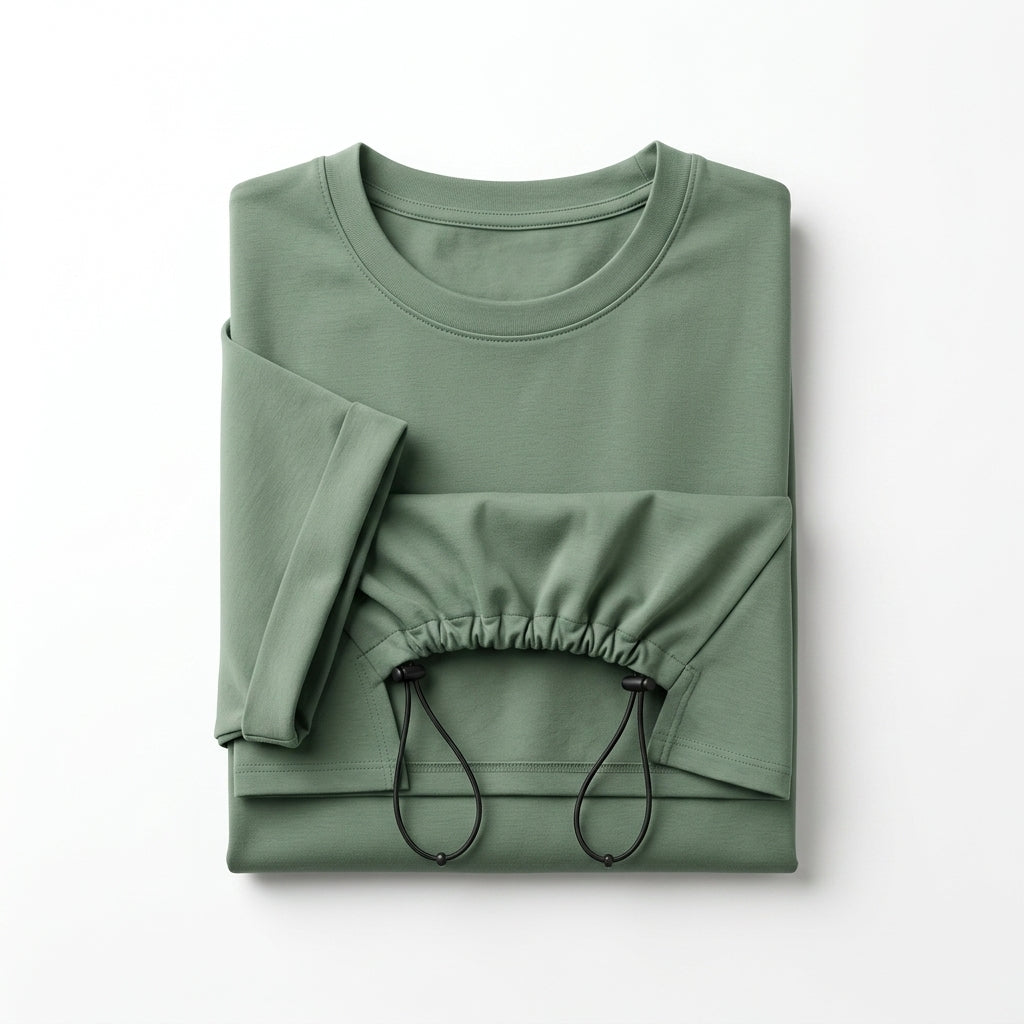 Casual Women Layered Drawstring Hem Top