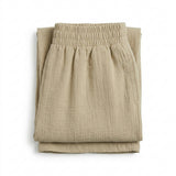 Women Elastic Waist Wide Leg Pants