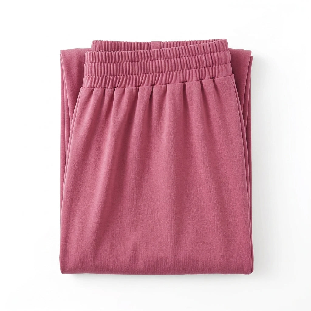 Casual Elastic Waist Wide Leg Pants