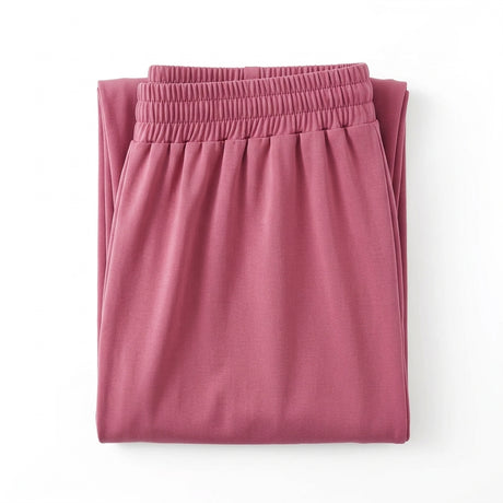 Casual Elastic Waist Wide Leg Pants