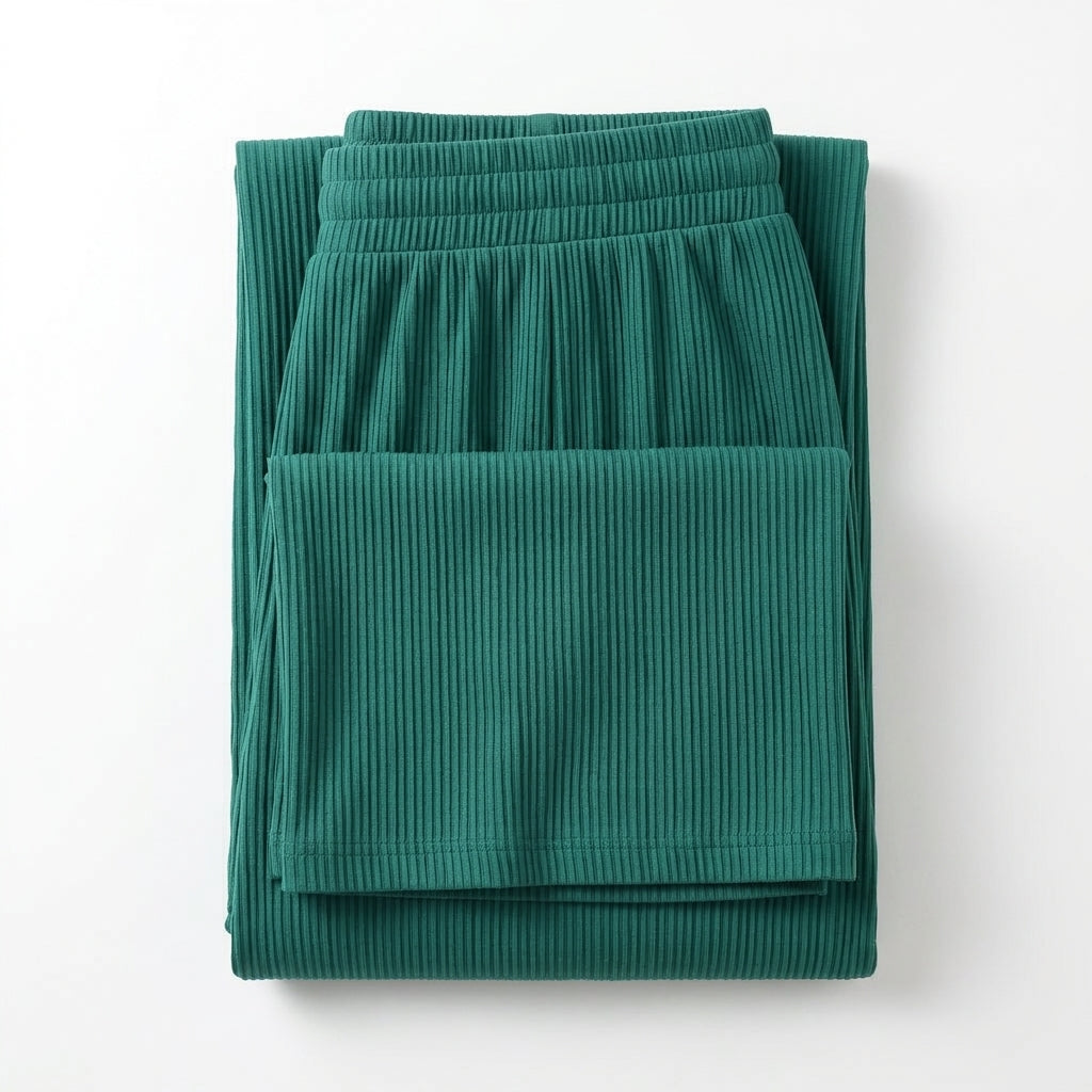 Textured Wide Leg Pants